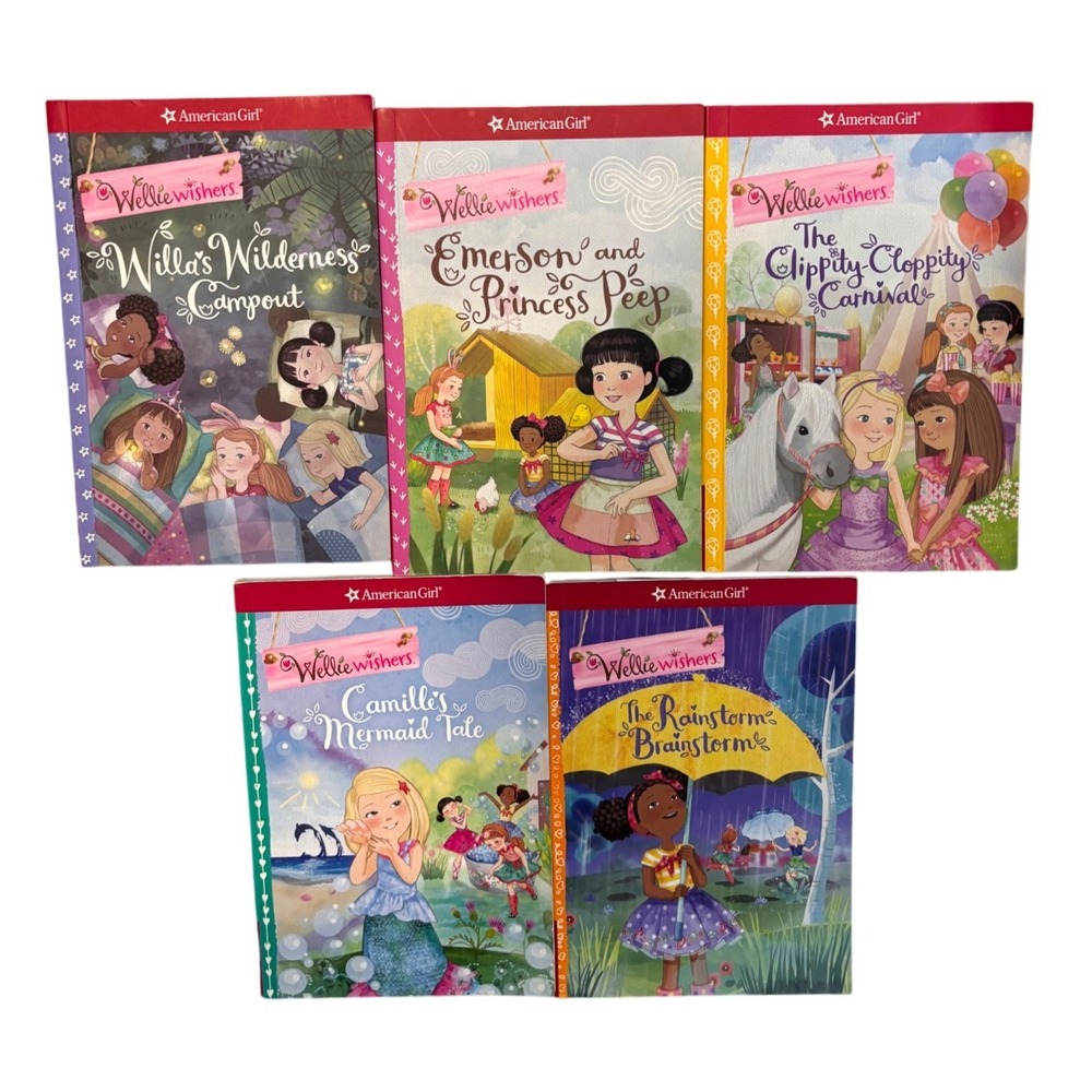 American‎ Girl WellieWishers 5 Books Willa Camille Emerson Carnival Mermaid Tale